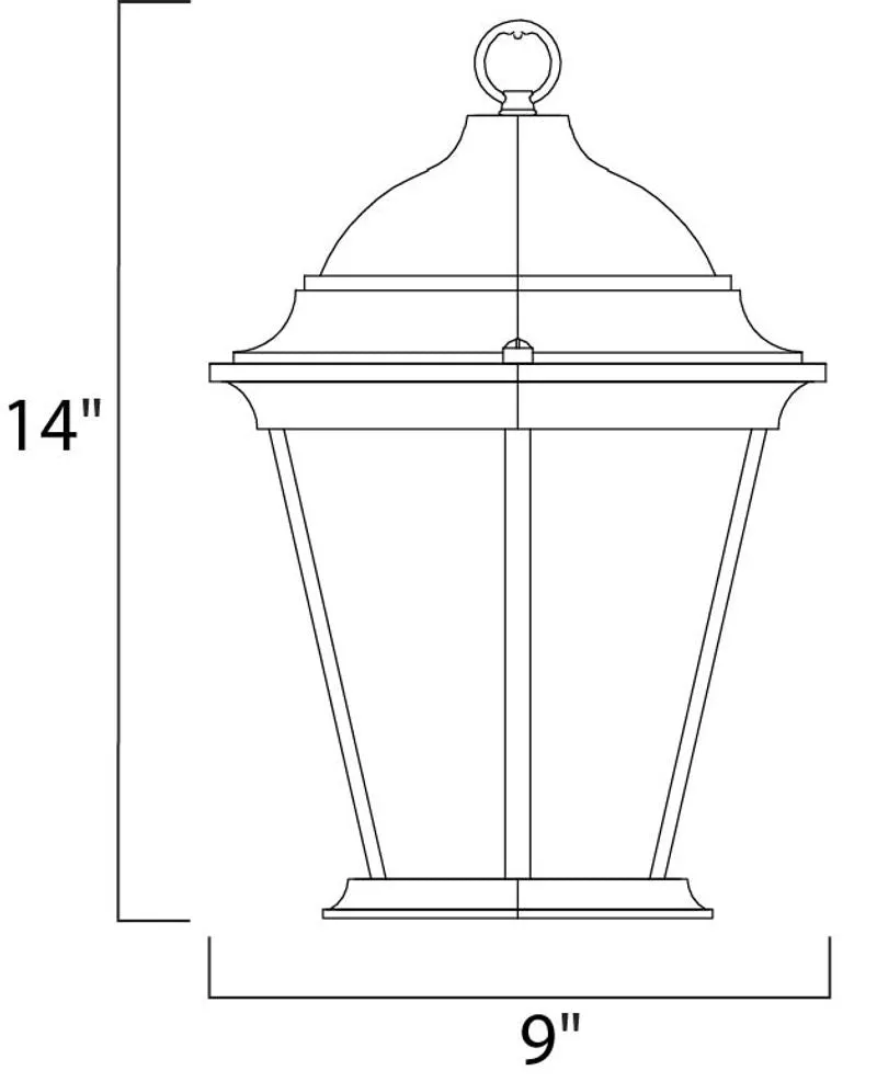 Westlake 14" 3 Light Outdoor Hanging Lantern in Black