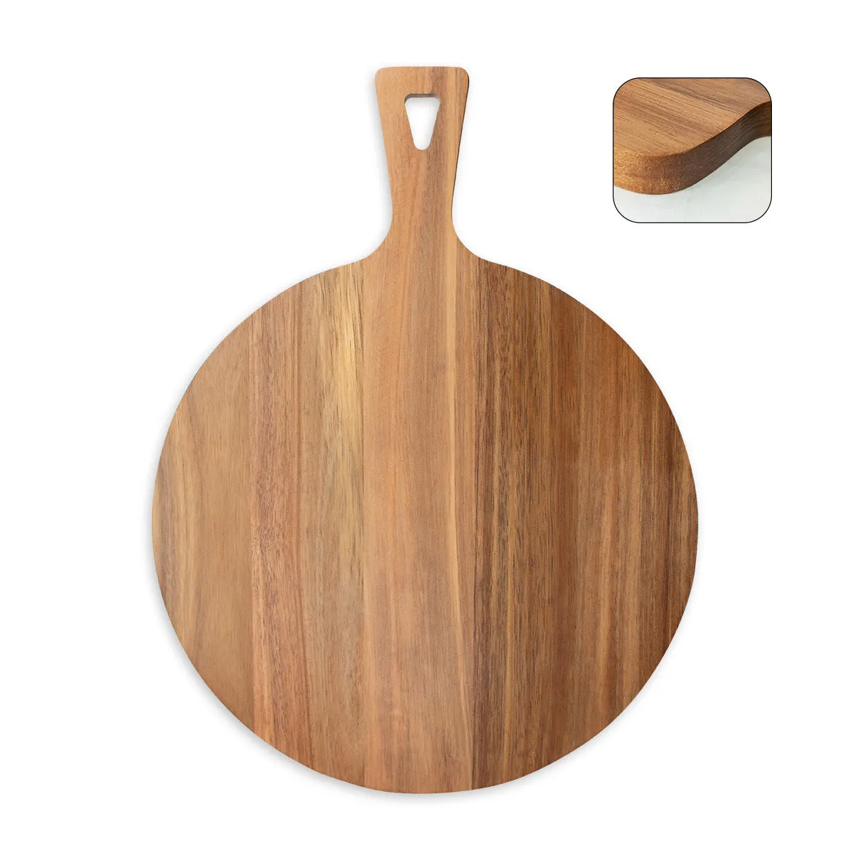 Wooden cutting Pizza Peels steak tray board circular thickened baking with handle Pizza Oven Accessories LS-CB-008