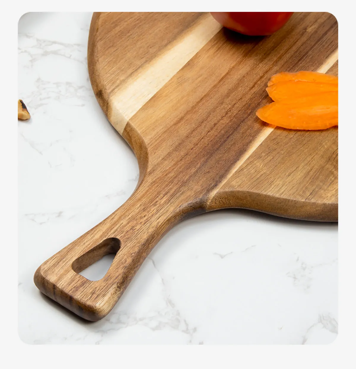 Wooden cutting Pizza Peels steak tray board circular thickened baking with handle Pizza Oven Accessories LS-CB-008