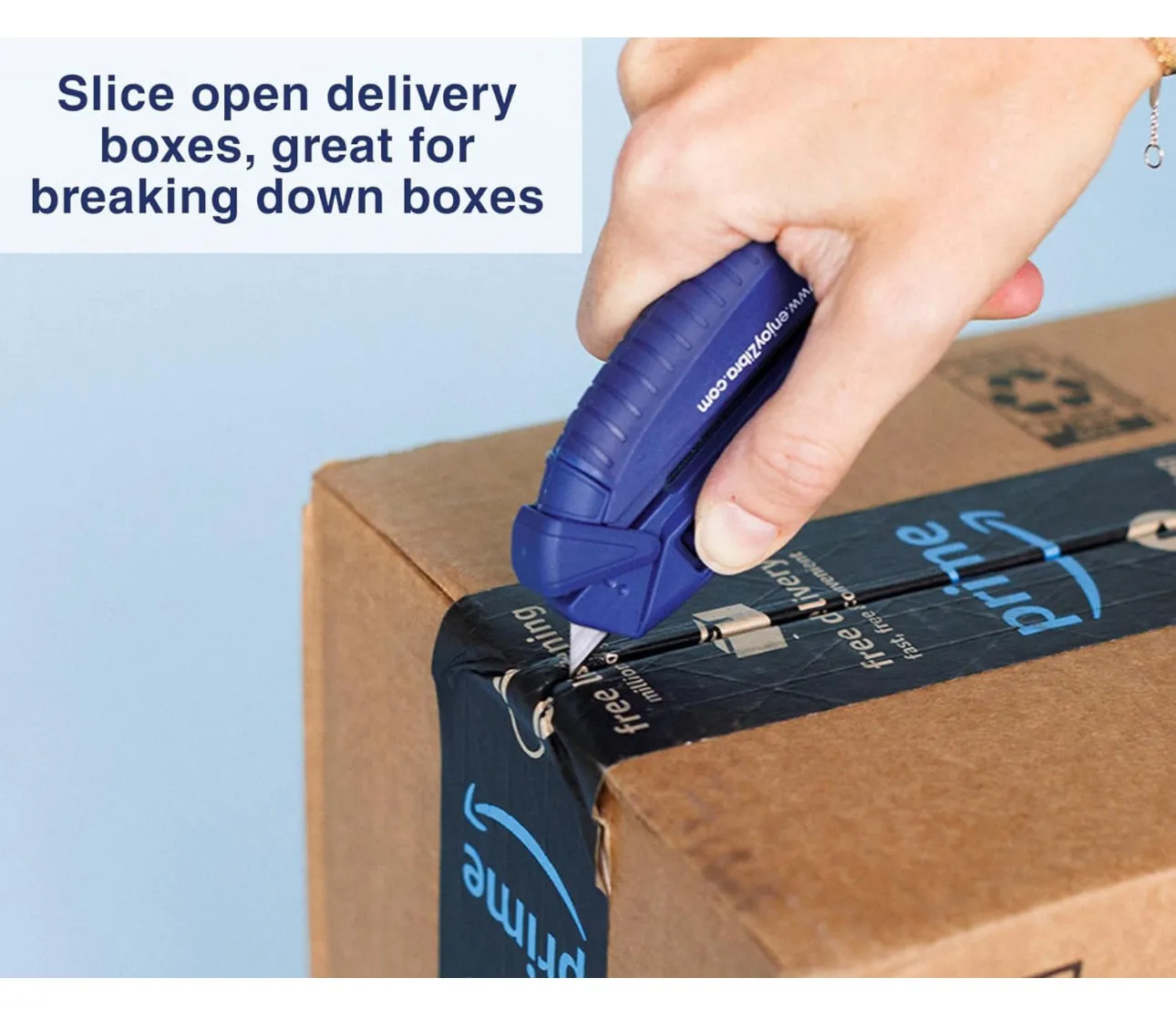 Zibra Open-It! All-In-One Multi Tool with Heavy-Duty Scissors, Box Cutter, Screwdriver, and Package Opener, Blue